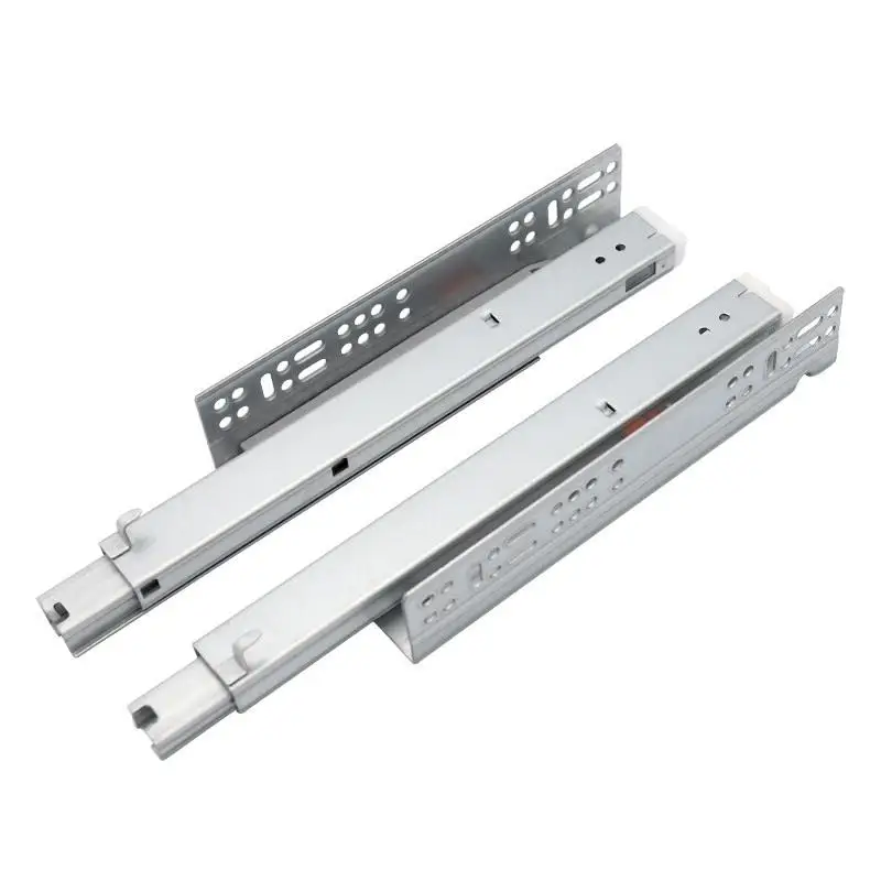 Kitchen and Bath Drawer Slide Rail with Rebound Press and Push-to-Open Mechanism
