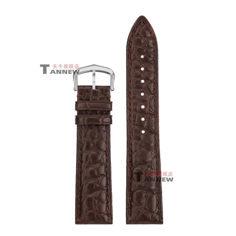 Premium Black Genuine Alligator Leather Watch Strap, 18mm 20mm Luxury Replacement Band