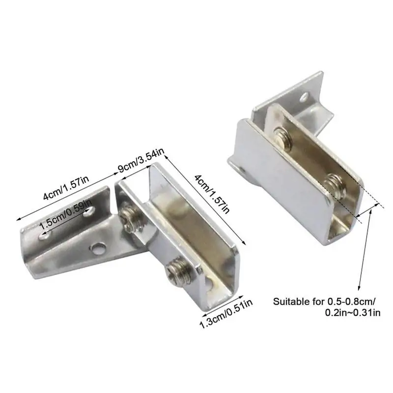 L-shaped Glass Hinges Cupboard Door Hinges Kitchen Accessories Door For Doors Cabinet Doors Kitchen Closet Aluminum Stainless steel hinges, door hinges