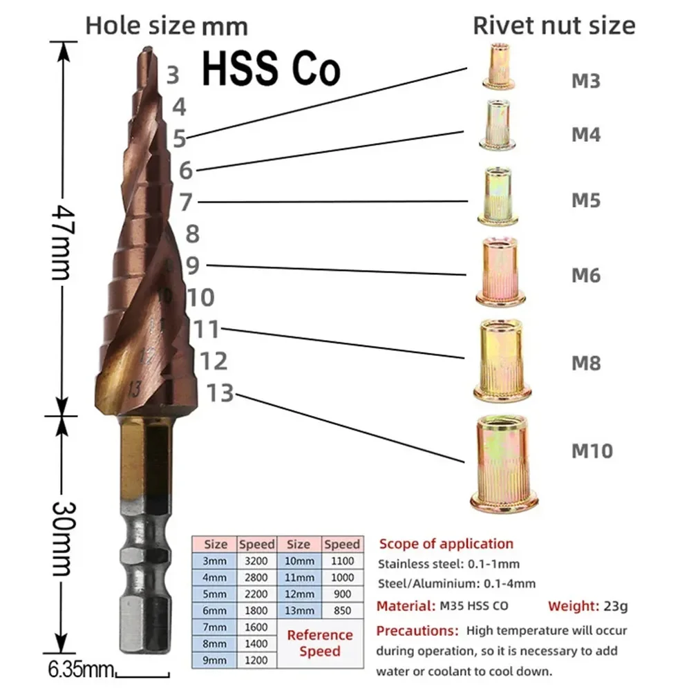 Manual Rivet Screw Riveter Rivet Nut Tool Adapter M3 M4 M5 M6 M8 M10 M12 Metal License Plate Simple Installation 11pc
