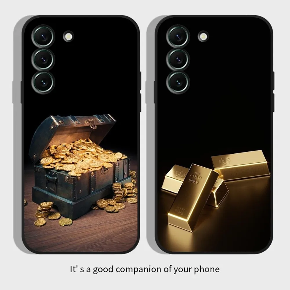 Custodia Per Telefono Gold Bar Per Samsungs23,S22,S21,S20 Ultra Pro S10,S30Plus,20 Cover Ultra Nera