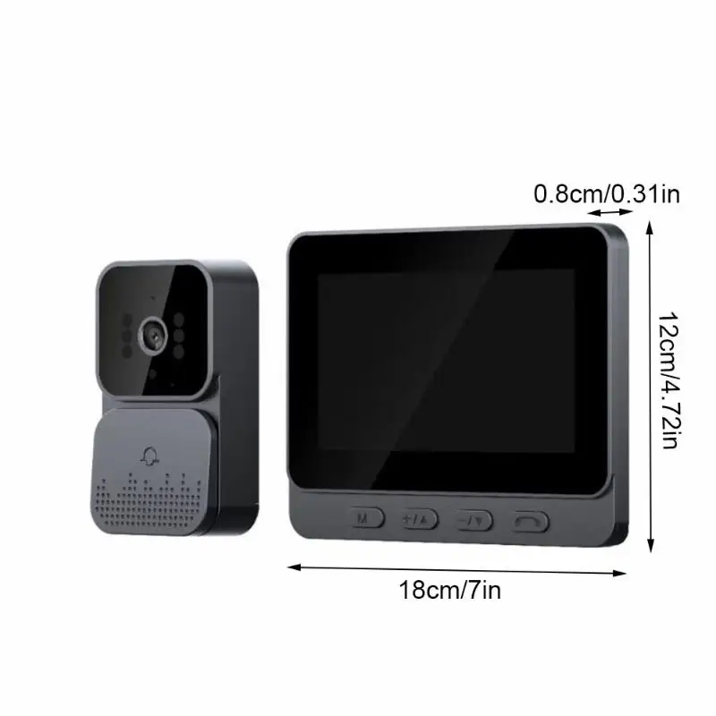 무선 비디오 인터콤 도어벨 카메라 번들, 야간 투시 기능이 있는 스마트 보안, 2.4G WiFi HD 모션 감지, 클라우드 저장 기능 탑재