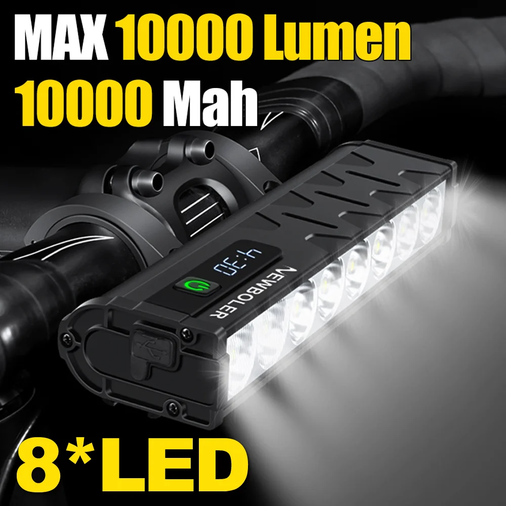 NEWBOLER 自転車ライトフロント 10000 ルーメン自転車ライト 10000mAh