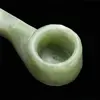Natural Green Jade Stone Straight Pipe Smoking Tobacco Cigarette Pipes Holder 4