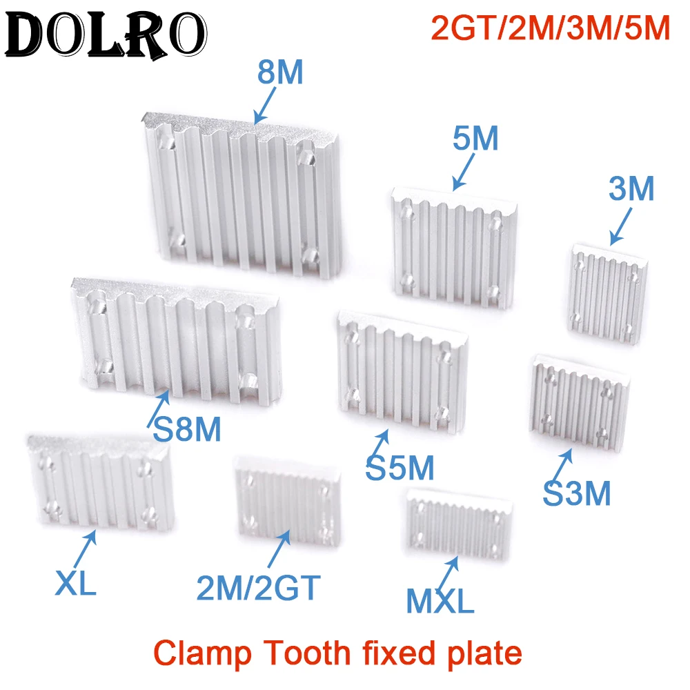 Alumínio Arc Clamp Tooth Plate para Open Synchronous Belt Fixed Clip Timing Belt Conexão Placa Dentes Htd 2gt 2m 3m 5m 8m