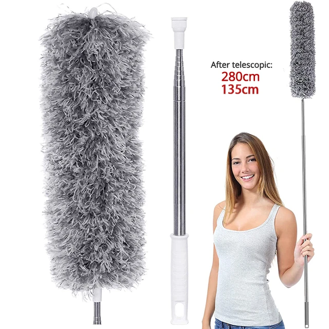 Plumeau télescopique longue portée 2.8/1.35m, brosse de nettoyage en  microfibre, nettoyeur de poussière pour espace de plafond, outils de  nettoyage ménagers - AliExpress