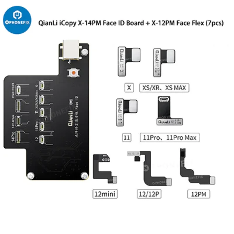 Qianli Icopy Plus New Face Id Test Board Flex Cable Per Iphone X-14Pm Dot Matrix Data Read Write Recovery Face Id Nessuna Saldatura