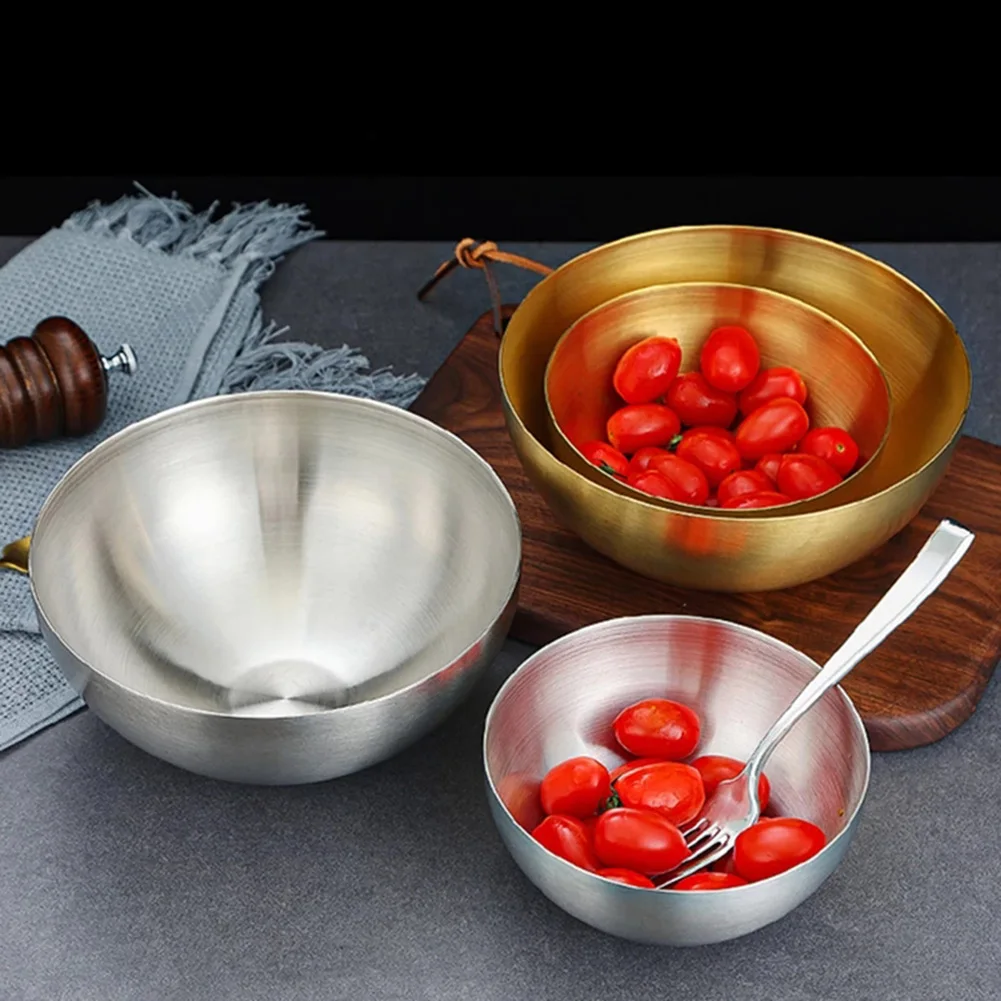 

1pcs 304 Stainless Steel Fruit Salad Bowl Large Capacity Korean Food Container Soup Noodle Kitchen Tableware
