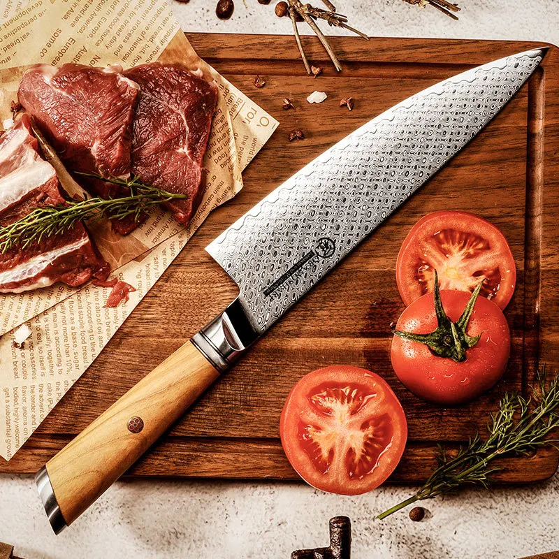 Sharp Kitchen Knives Chefs Cleaver Santoku Nakiri Utility Slicing Boning  Paring 67 Layers Damascus Steel Knife