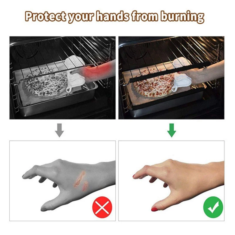 Oven Rack Protector 1Pc Loaded Heat Resistant Silicone Oven Guard Child Safety Protection Toaster Baking Edge Guard
