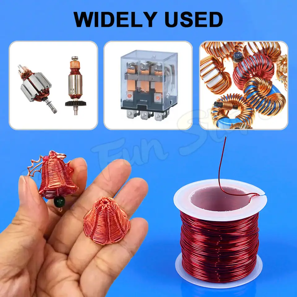 For Fun Copper Wire Enameled Wire 0.1mm -1.0mm Multi-purpose Bead String Cable Conductive Copper Wire Magnet Wire Bare Wire Coil image 5
