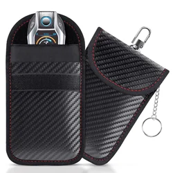 Carbon Fiber RFID Shielded Key Pouch - Anti - Theft Faraday Bag for Secure Automobile Key Storage (2 sets)