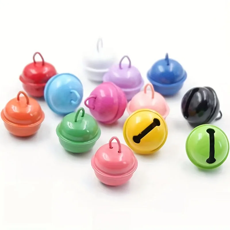 Christmas Decorations 10-50pcs 17mm Colorful Jingle Bells Iron Pendants Hanging Christmas Tree Ornaments Party DIY