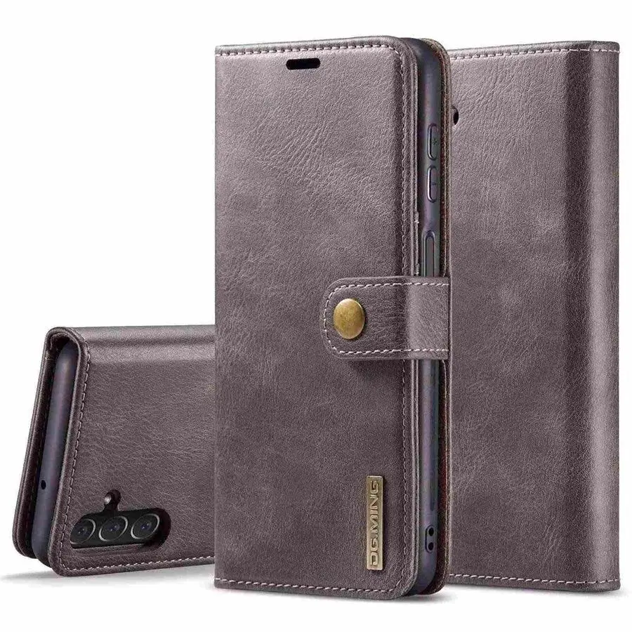 Detachable Magnetic Leather Wallet Case with Removable Flip Cover