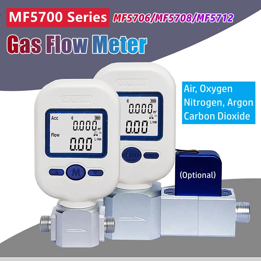 Mf5706 10l/min 25l/min Mass Air Oxygen Flow Sensor Meter Electronic Digital Gas Rotatable