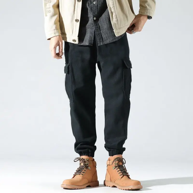 Herren Elastische Hose - Lockere Passform mit Taschen