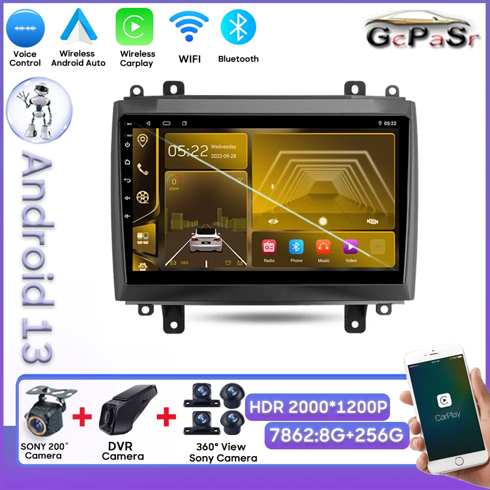 

Android Radio For Cadillac CTS 2002 - 2007 SRX 2003 - 2009 Carplay No 2din DVD Rear Camera Stereo Head Unit Bluetooth 8 Core 5G