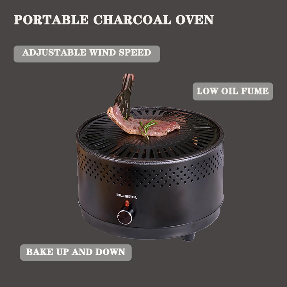 Outdoor Charcoal Smokeless Grill Barbecue Machine Camping Grill Stove Household Multifunctional BBQ Plate