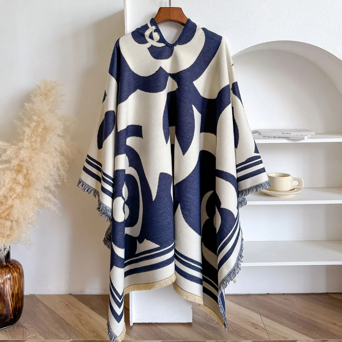 2025 Ethnic Style Women Imitation Cashmere Scarf, Thick And Warm, Large Square Scarf, Fashionable And Versatile, Elegant Scarf