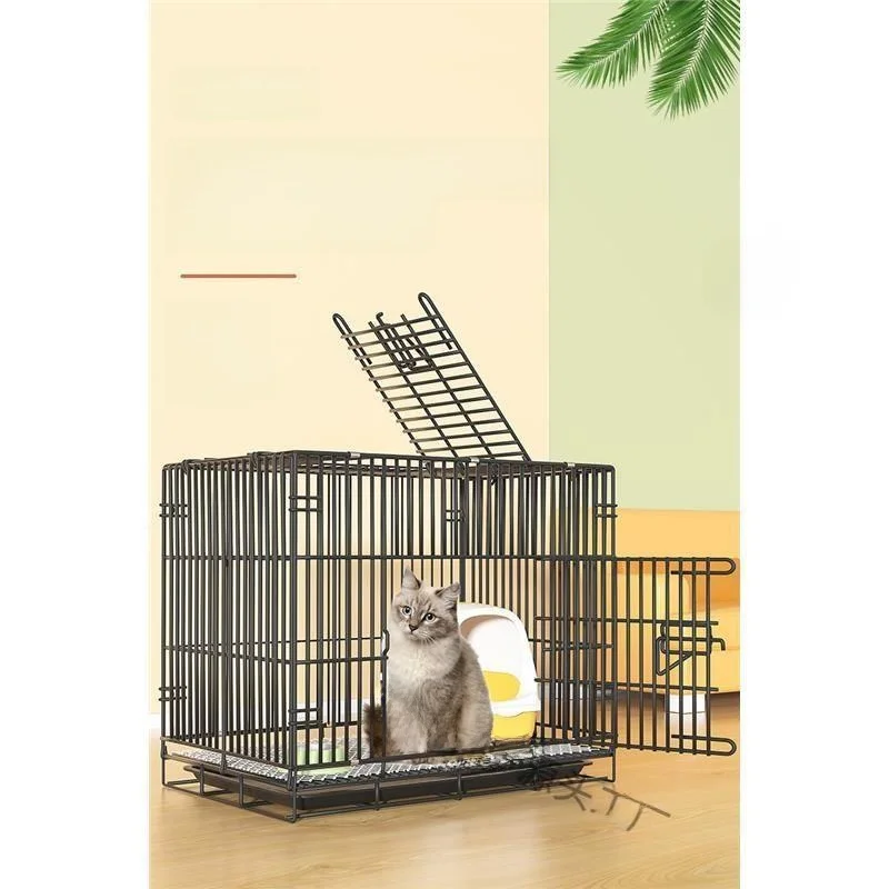 실내 고양이 케이지 빌라 (화장실 내장) 넓은 공간 이중 레이어 공간 절약형 고양이 집 고양이 쉼터 고양이 동굴