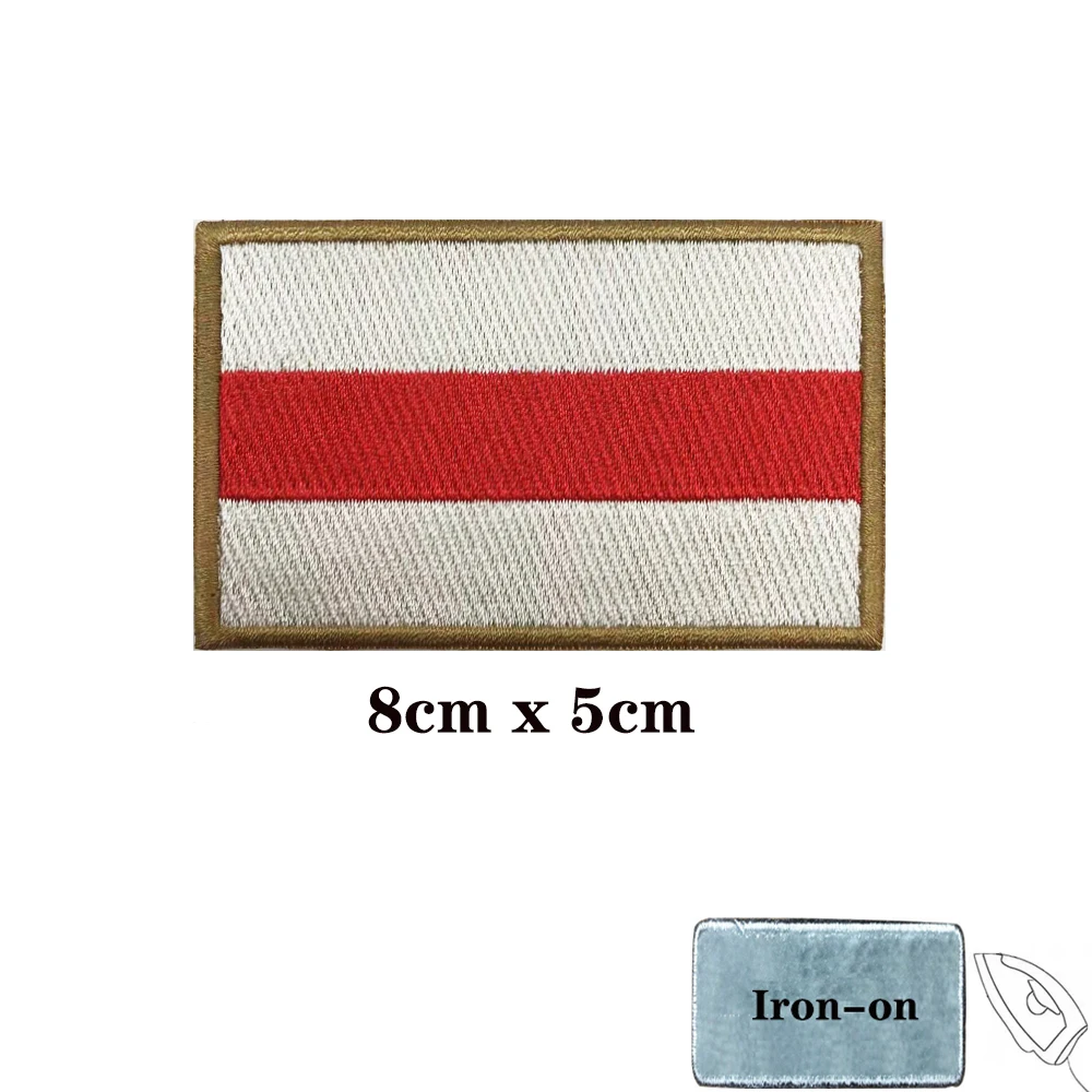 Republic Of Belarus Flag Armband Embroidered Patch Hook & Loop Iron On Embroidery Velcros Badge Military Moral Stripe 