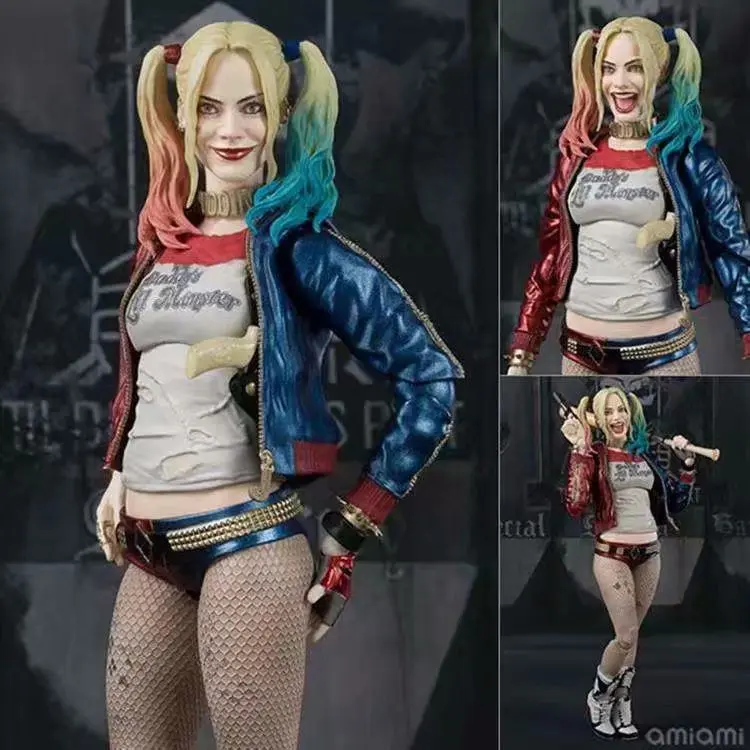 

SHF Harley Quinn Suicide Squad Action Figure Sexy Girl Anime Birds of Prey Joker Collectable Model Kids Toy Doll Birthday Gifts