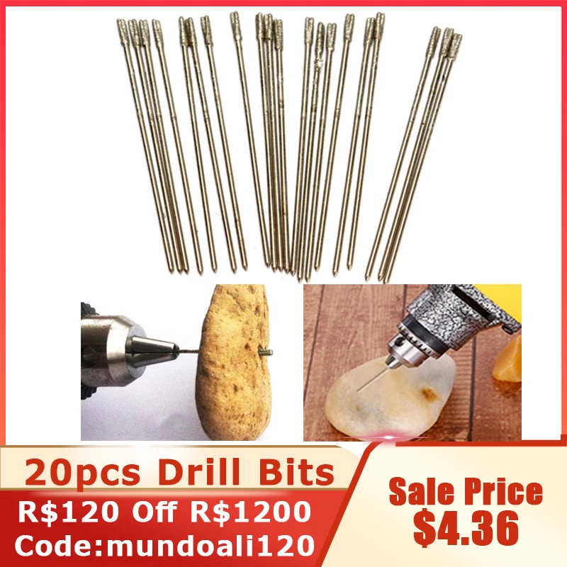 20pcs 1mm Mini Micro Drill Bits Jewelry Drilling Bit Twist Drill Bit