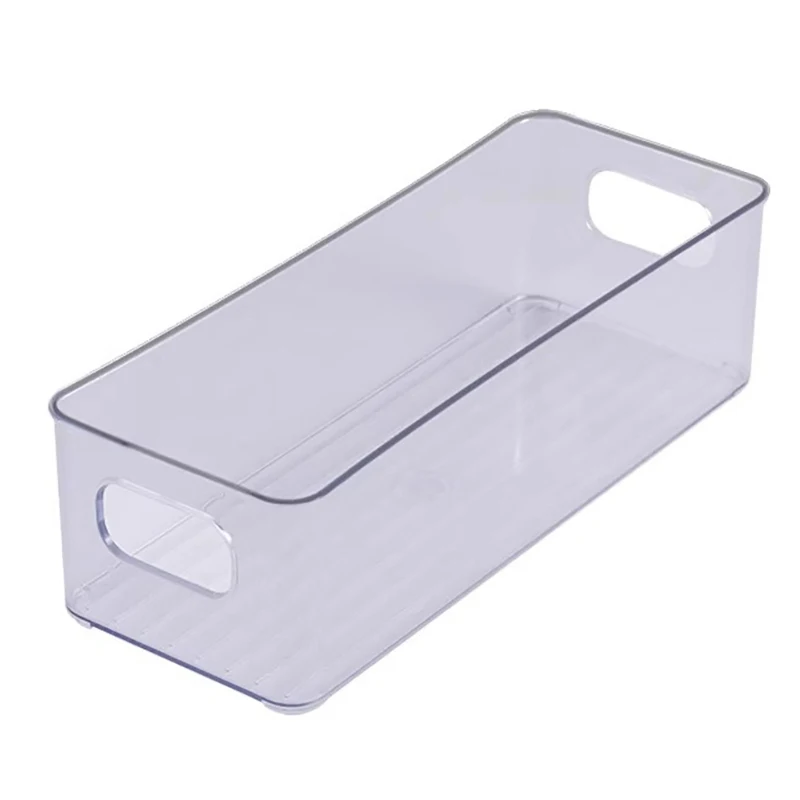 Contenedores organizadores para refrigerador, estante de plástico transparente apilable para almacenamiento de alimentos con asas, caja de almacenamiento de pestañas, organizador de maquillaje, 1 ud.