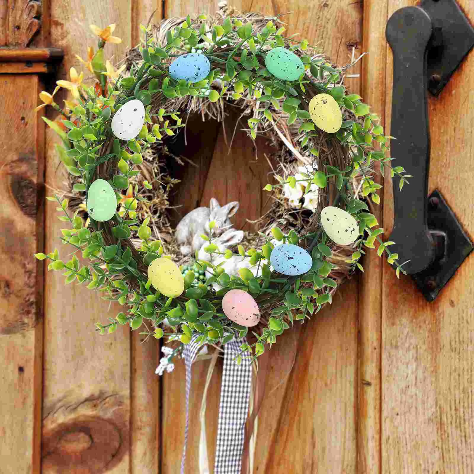 

Easter Wreath Door Wreaths Hanging for Front Dining Table Outdoor Plastic outside Decor Decorations