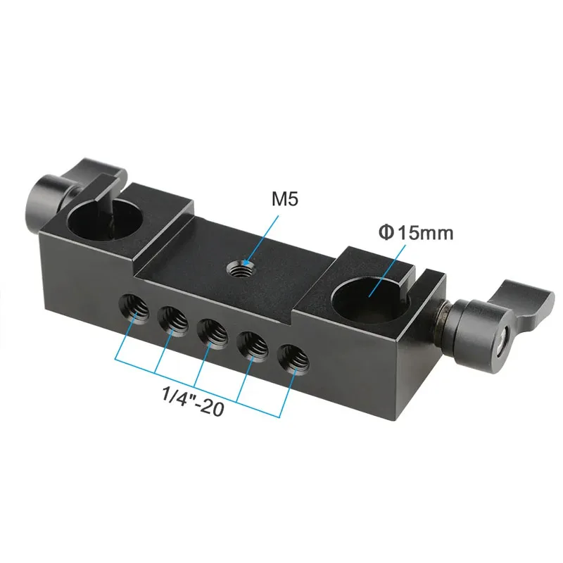 Rod Clamp 15mm Railblock With 1/4"-20 Tapped Mounting Holes For Camera Cage Rig
