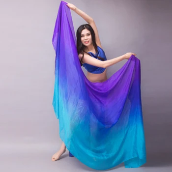 Silk Shawl For Belly Dancing Shawls Belly Dance Silk Veil Scarves Face Customized Hand Thrown Scarf Gradient 200cm 250cm 270cm