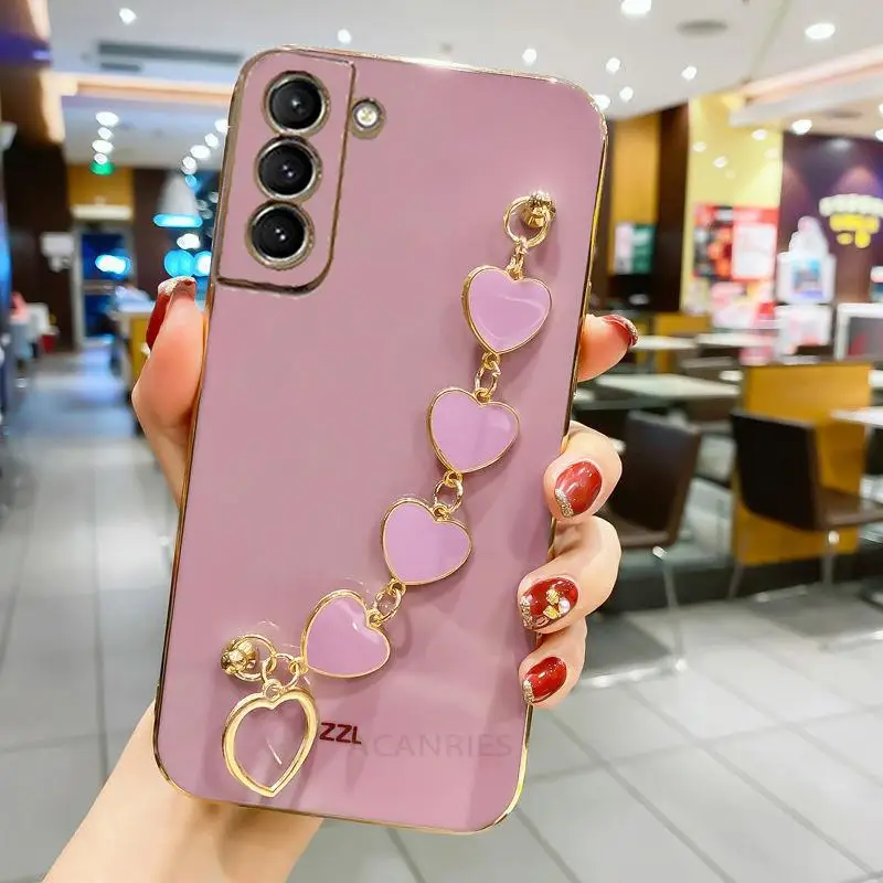 Love Heart Bracelet Chain Case, Fashion Plating Band Cover