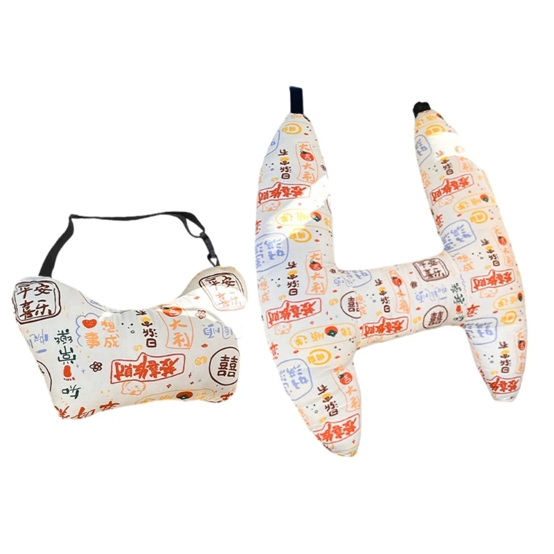 QX2D Kids Travel Neck Pillow for Car, Soft & Breathable Cotton H-Shaped Headrest