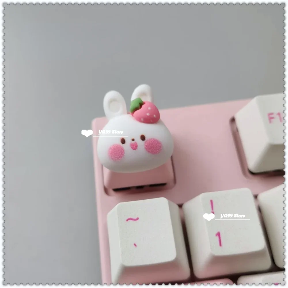 Handmade Pink Cartoon Girl Artisan Keycap - Cute Gift