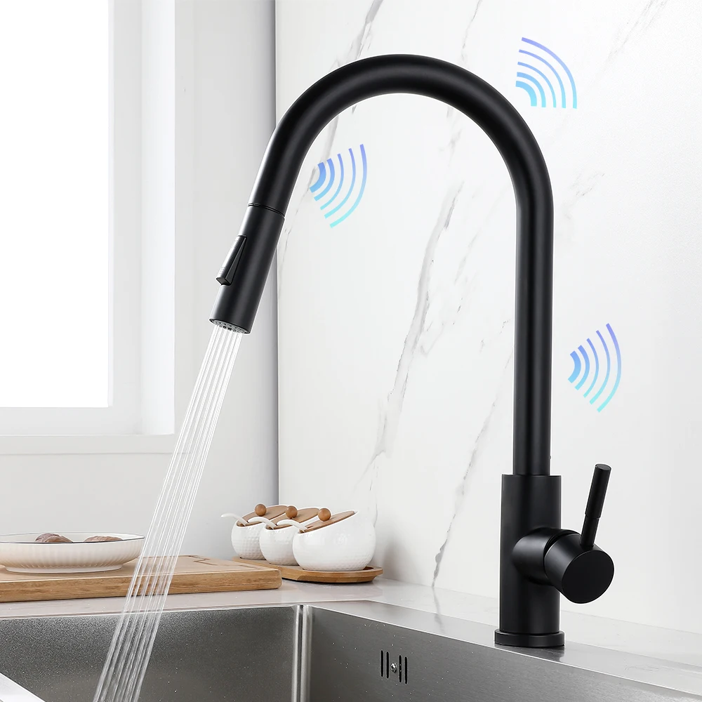 Grifos de cocina táctiles inteligentes, grúa para Sensor, grifo de