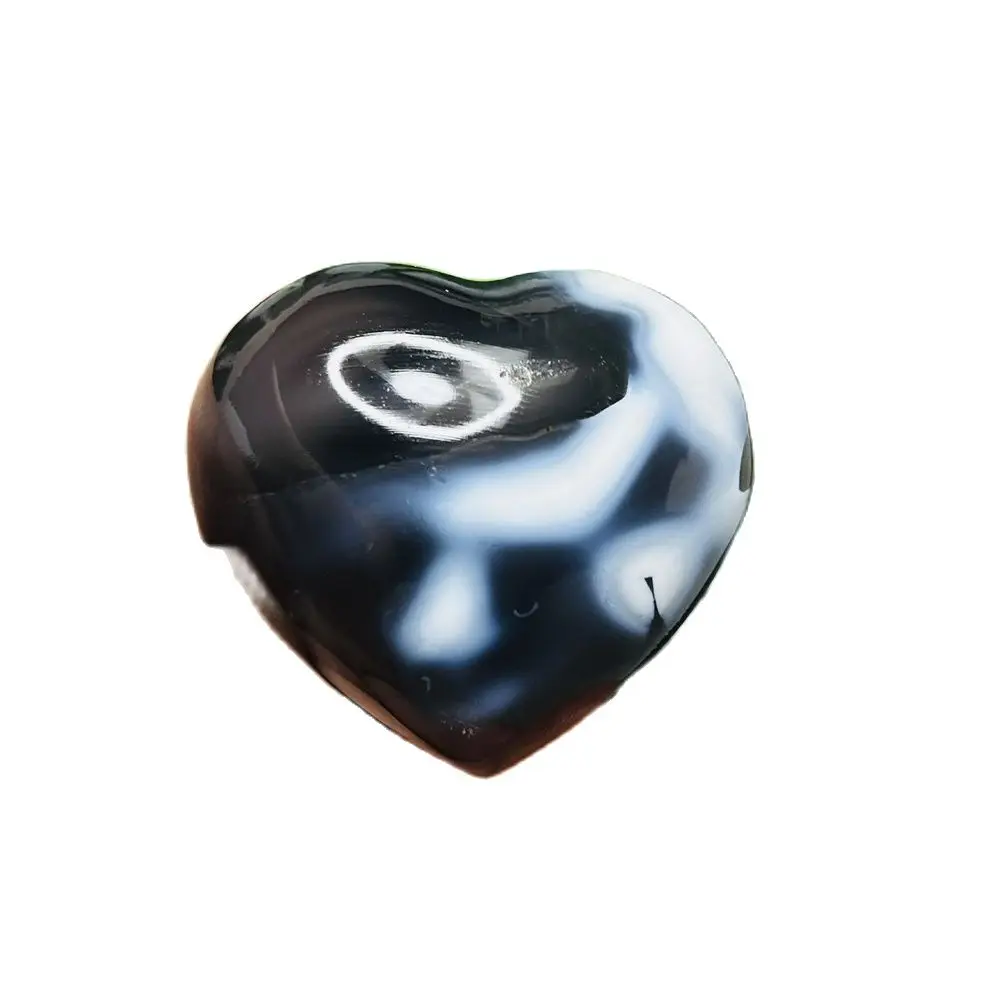 Natural Gem Hand Polished Orca Agate Heart-shaped Abstract Pattern Home Decor Gift Witchcraft Altar Prayer Crystal Stone Healing 5
