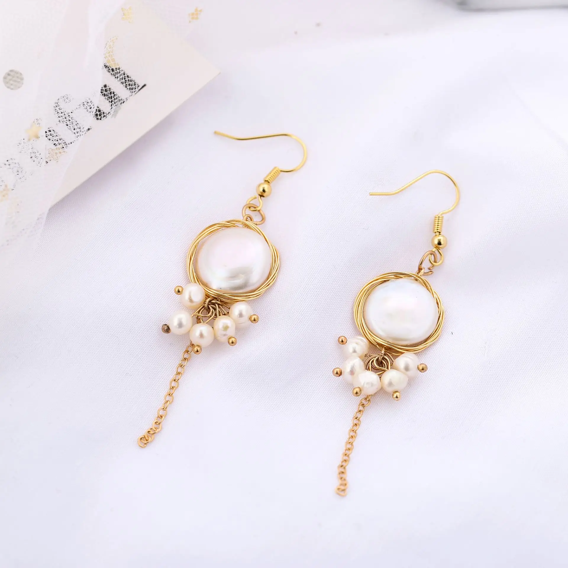 Baroque Pearl Earrings Long Temperament Long Tassels Show Face Thin 2023 New Trendy Cold Wind Earrings for Women Fashion