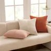 Rust Boho Throw Pillow Cover 18x18 Inch for Couch Bed Sofa Soft Corss Corduroy Patchwork Textured Terracotta Accent Cushion Case 5