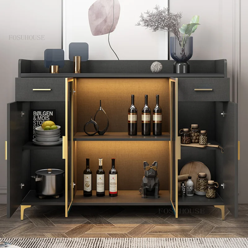 Modern Simple Dining Room Kitchen Cabinets Light Luxury Household Storage Locker Dustproof Coffee Shop Cupboard with Drawer G
