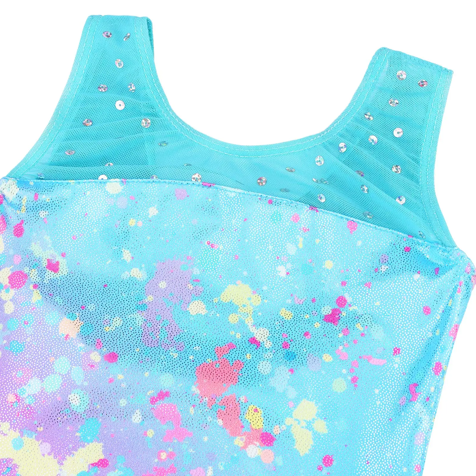 BAOHULU Sparkle Ballet Leotard Girls Gradient Bodysuit Sleeveless Gymnastics Practice Outfit Ballerina Dance Costume