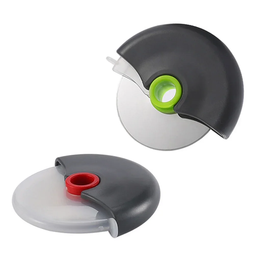 Stainless Steel Pizza Cutter Round Wheel Cutting Knife for Pizza with Lid Roulette Roller Dough Slicer Cutter Baking Tools