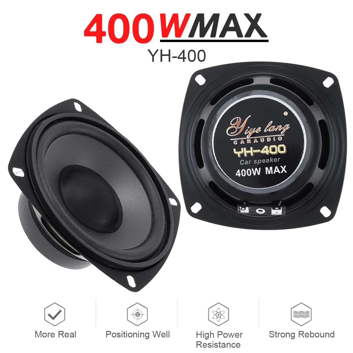 ALTAVOCES COCHE 200W AUDIO VOLUMEN ALTAVOZ COAXIAL MÚSICA 4 VÍAS