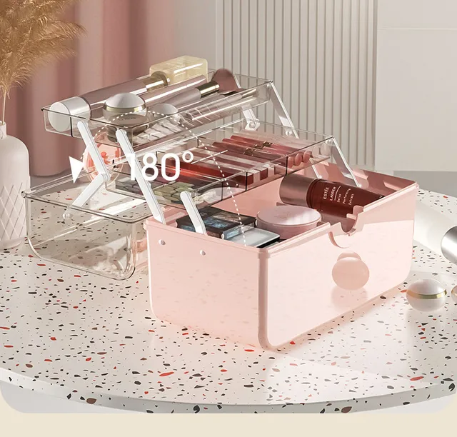 caja de plástico para maquillaje, caja organizadora de joyas, caja de  almacenamiento para maquillaje, caja de cosméticos para regalo de con  cajones (talla grande(blanco)-35.5*22*16cm)