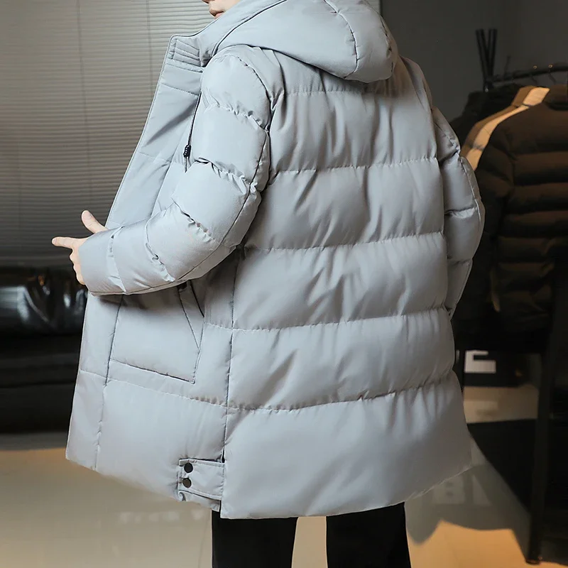8XL 신상 겨울 패션 청년 중장기장 남성복 한국 버전 인기 브레드 다운 코튼 두꺼운 따뜻한 코트 남자아이용