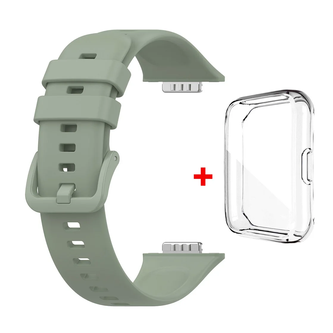 Silicone Strap and Transparent TPU Protective Case