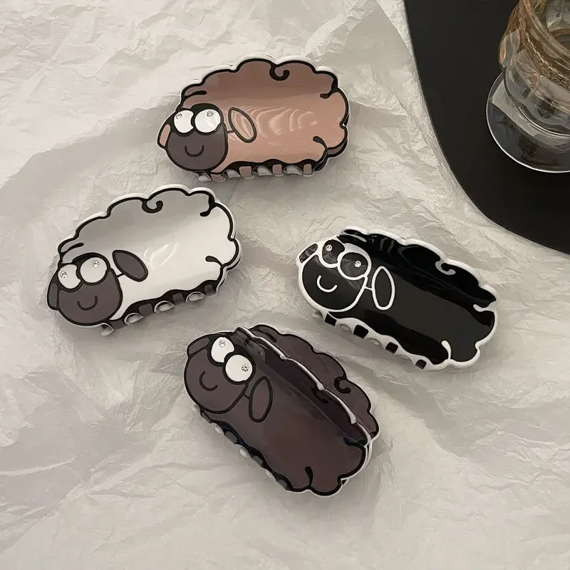 Korean Trendy Little Sheep Hair Claw Clips Cartoon New Cute Animal Hairpin Women's Headwear Funny Hair Accessories for Childredn