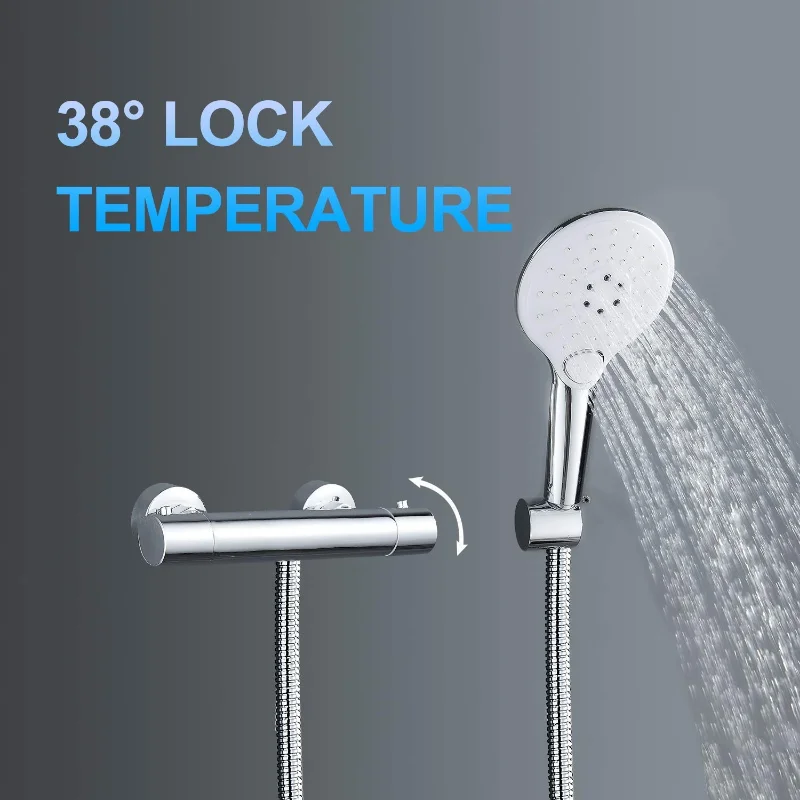 Thermostatic Shower Bathtub Faucets Bathroom Mixer Tap Brass Mixing Valve Faucet
