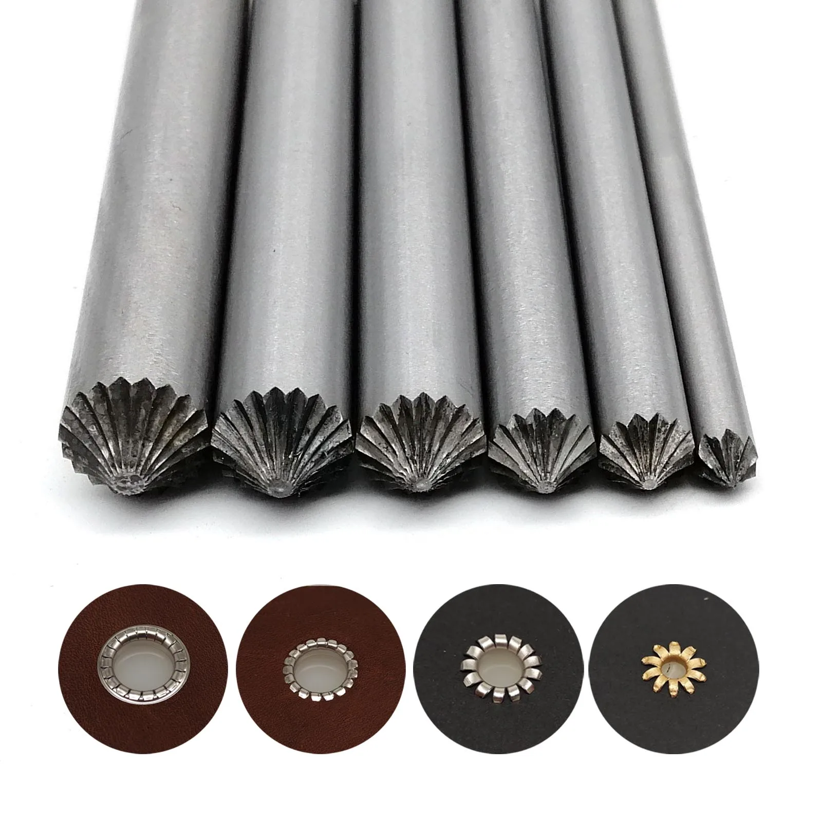 Flowering Cracking Punch Tool Rod for 1-16mm Inside Diameter Eyelets Grommet Ring Air Hole Semi Half Hollow Rivet hole punching tools