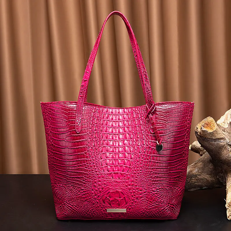 Luxury Brand Women's Bag Multicolor Brahmin Crocodile Women's Shoulder Bag Europe And America Large Capacity Tote Bag For Women