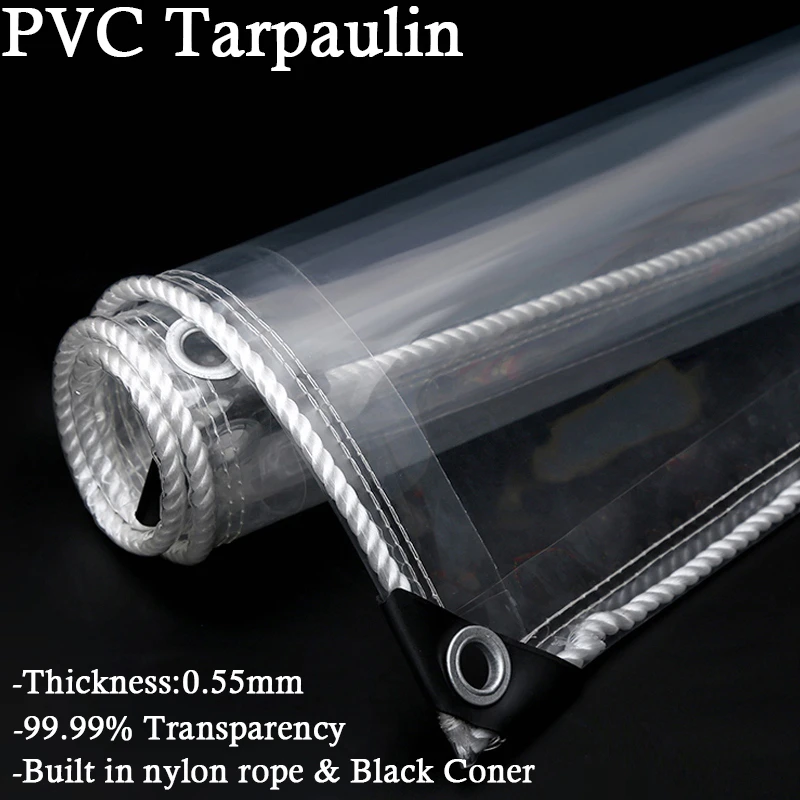 Lona ignífuga transparente de para ventanas, tela impermeable para balcón, plantas suculentas PVC, resistente a la lluvia, 0,55mm de grosor|Redes y toldos| - AliExpress